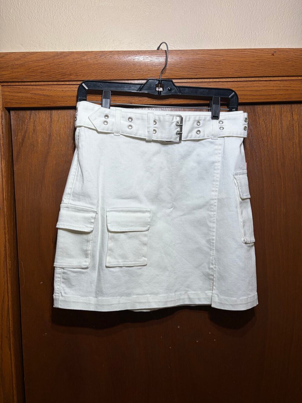 NWT Juicy Couture Cargo Mini Skirt With Belt White Y2K Women's Size 30